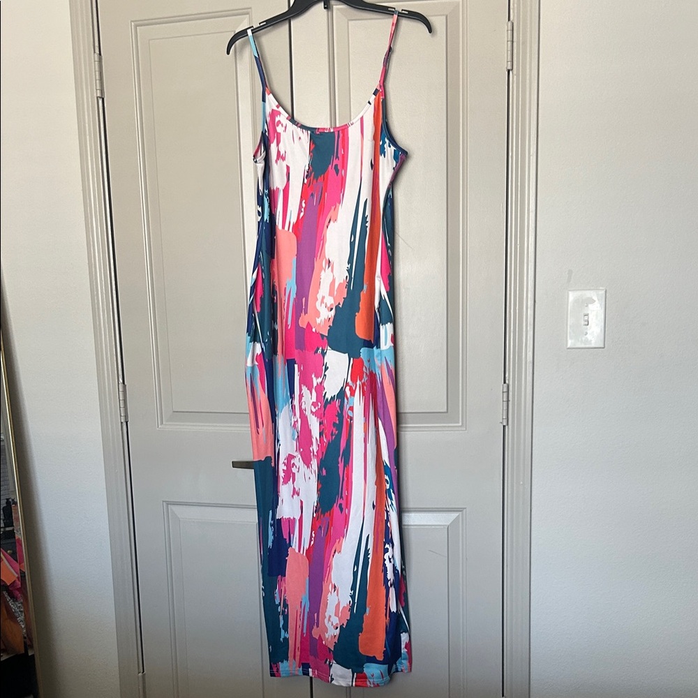 Shein Colorful Abstract Maxi Dress